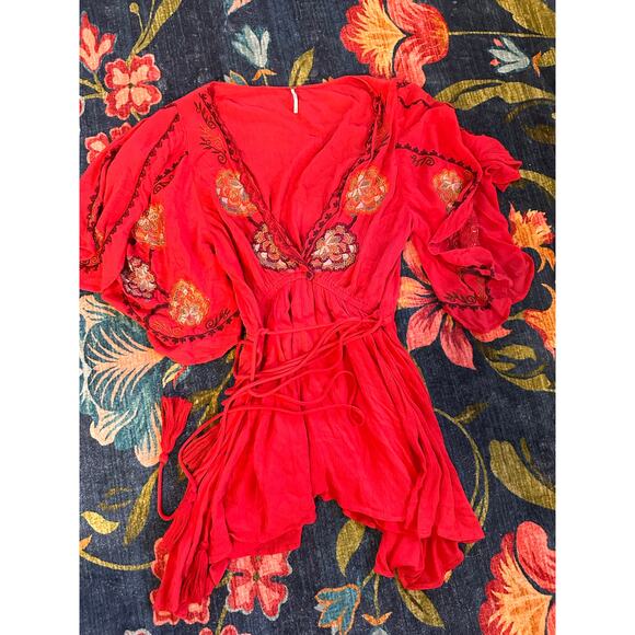 Free People Cora Embroidered Mini Dress Size Small - Picture 4 of 10